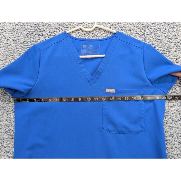 Figs Catarina One Pocket Scrub Top Womens M Healthcare Nurse Doctor Royal Blue - Picture 8 of 11